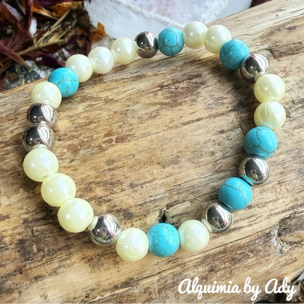 CURATED GIFTS FOR MOM + Turquoise and GOLD Pearl Drop Earrings